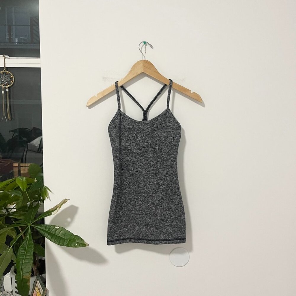 Lululemon Magenta Space Gray Power Y Tank Size 2
